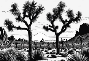Joshua tree with death moth tattoo idea