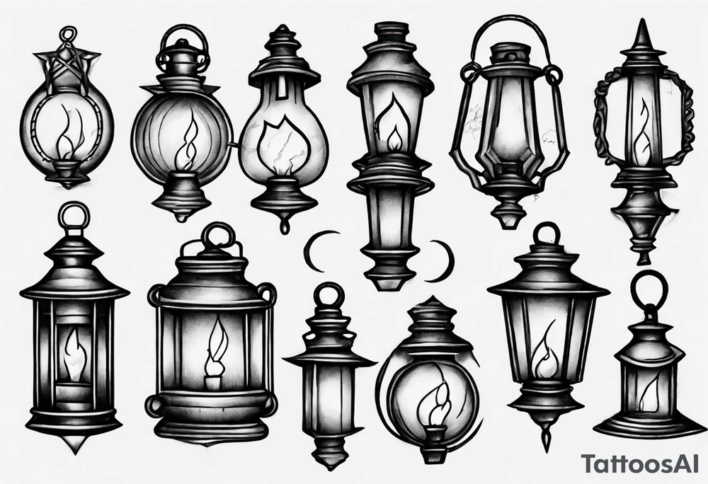 Old school lantern tattoo idea
