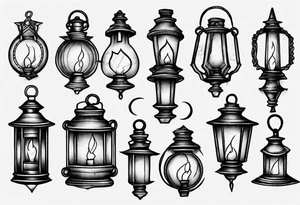 Old school lantern tattoo idea