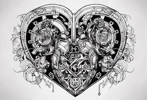 Mechanical Heart LOVE tattoo idea