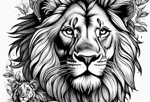 Lion with cubs tattoo idea