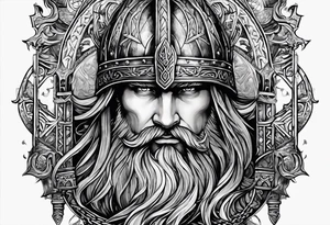 The Viking is at the bottom of the stairs that lead to the gate to Valhalla. tattoo idea