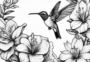 Humming bird and flower tattoo idea