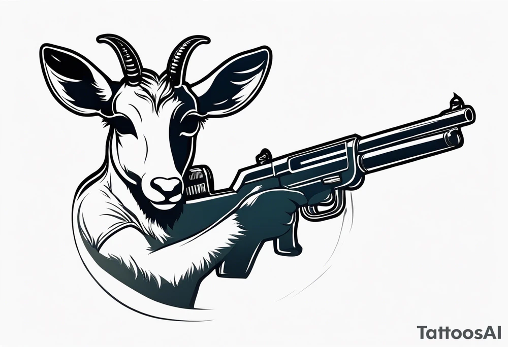 capricorn with sunglasses and shotgun tattoo idea