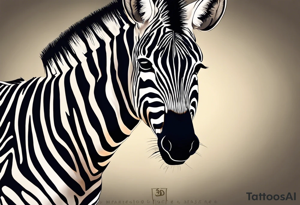Portrait of a zebra wearing regal clothing, vintage looking, but its main is coloured brightly the same as autism awareness. I want the zebra too almost look human and to be bursting out of a jigsaw piece tattoo idea