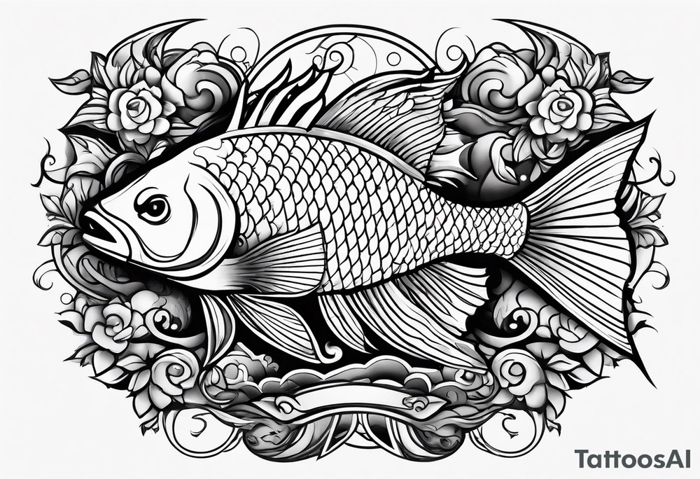 fish and goat tattoo idea