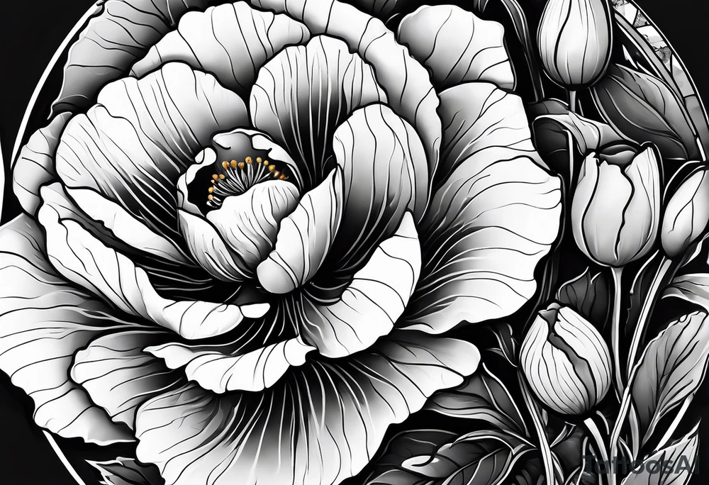 WORLD GLOBE INSIDE A POPPY FLOWER BUD tattoo idea WORLD GLOBE INSIDE A POPPY FLOWER BUD tattoo idea