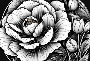 WORLD GLOBE INSIDE A POPPY FLOWER BUD tattoo idea