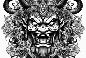 japanese demon tattoo idea
