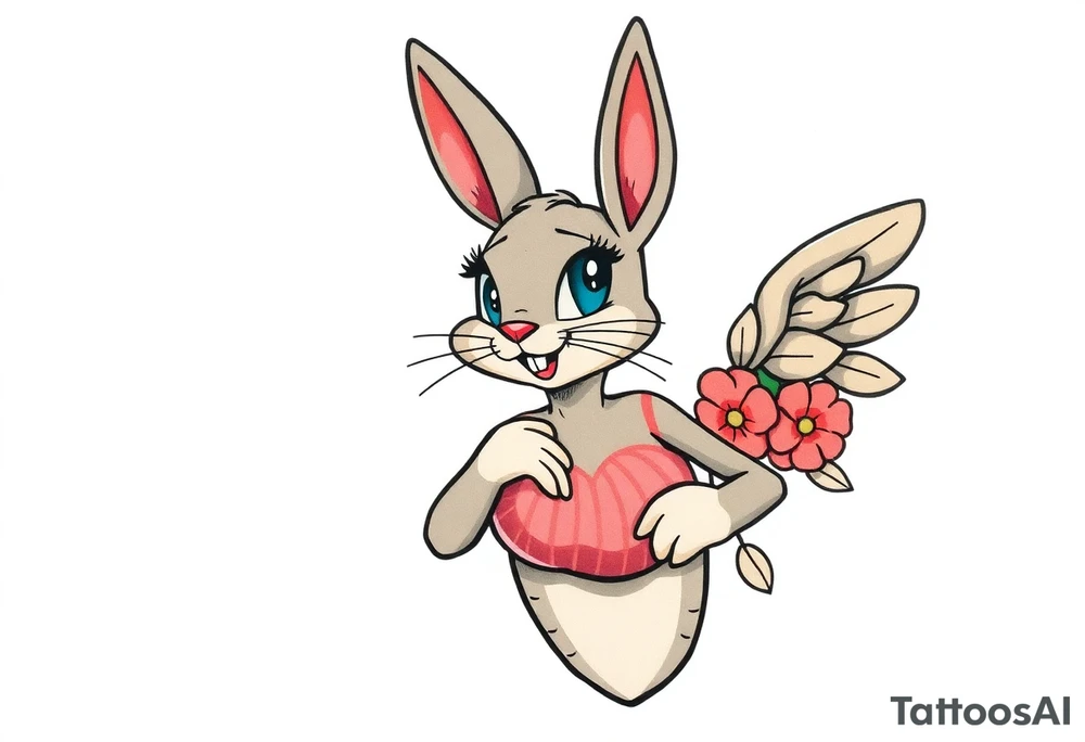 lola bunny with large breasts tattoo idea