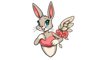 lola bunny with large breasts tattoo idea