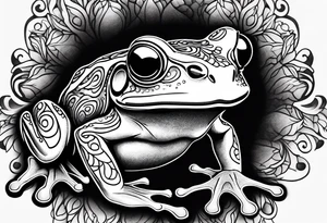 a psychedelic frog tattoo idea