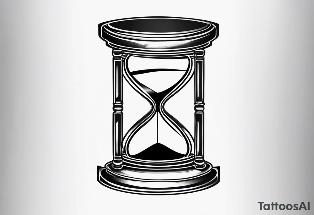 draw a clock/hourglass. They are surrounded by Roman numerals. It is a black and white tattoo for the right shoulder of a man tattoo idea