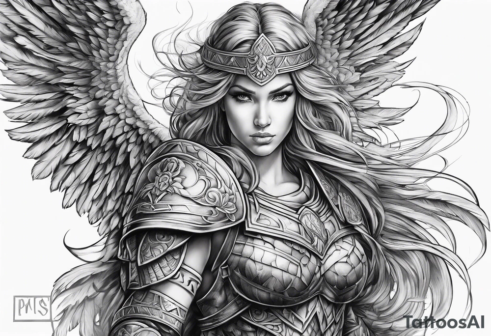 Angel warrior tattoo idea