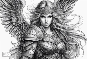 Angel warrior tattoo idea