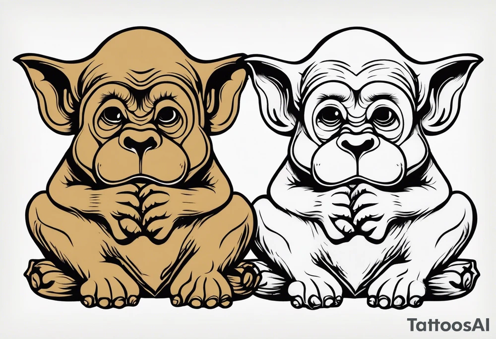 3 wise monekys+hear no evil see no evil tell no evil+vertical tattoo idea