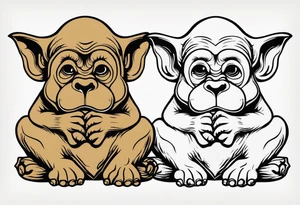 3 wise monekys+hear no evil see no evil tell no evil+vertical tattoo idea