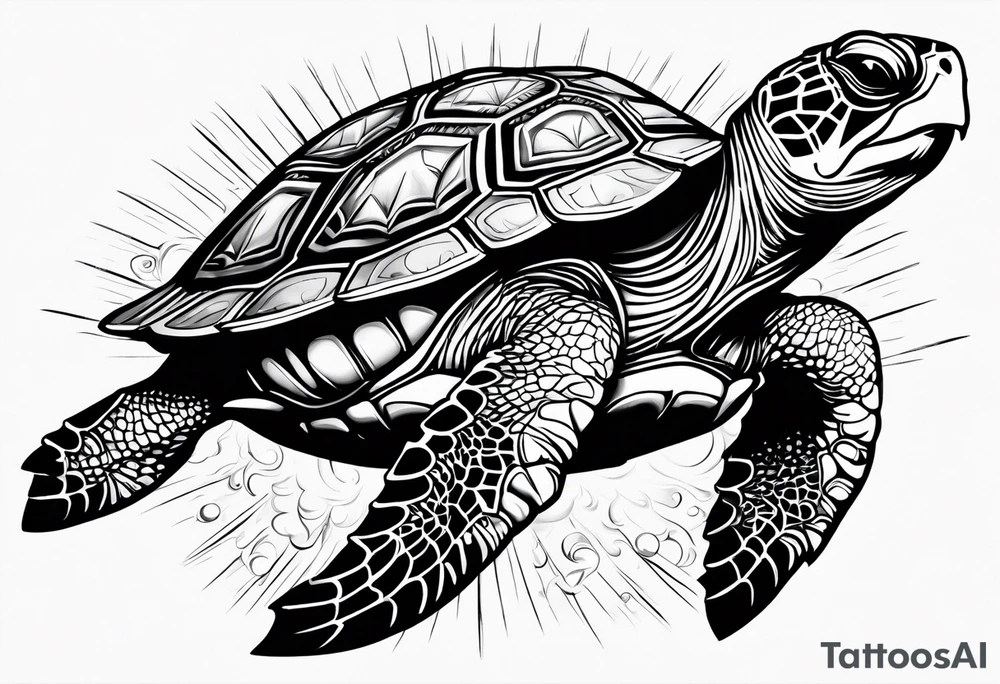 turtle sun tattoo idea