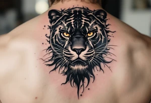 black panther with the number 62 tattoo idea