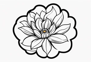 Flower paw print tattoo idea