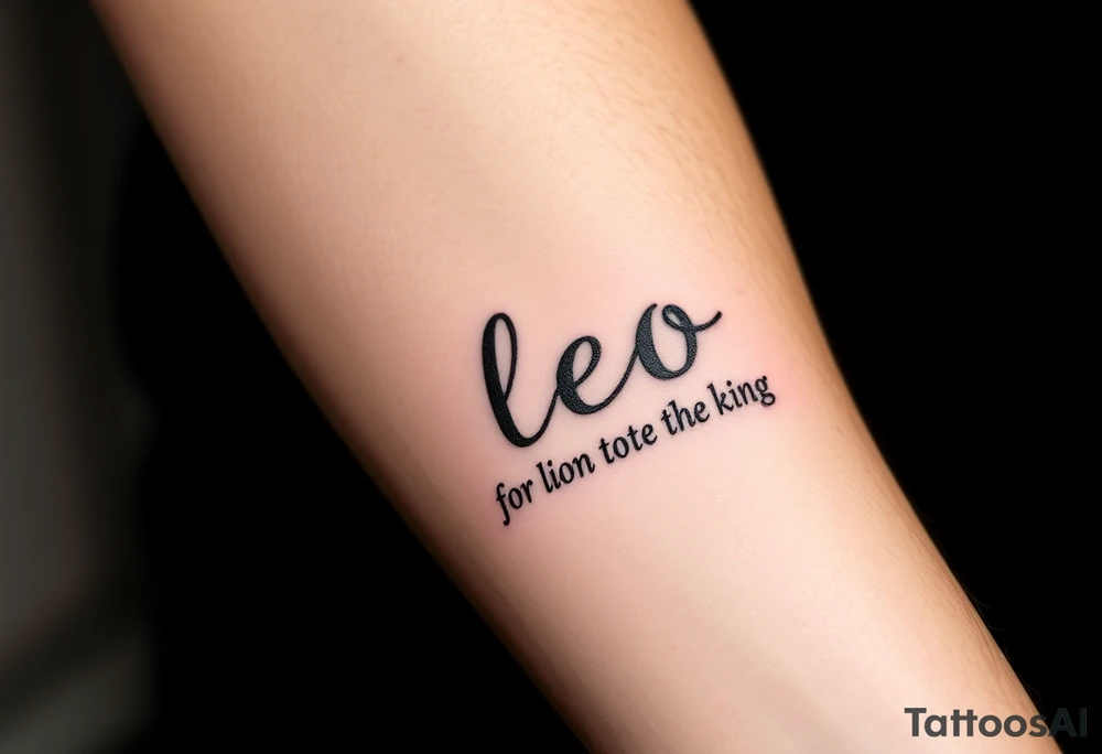 Fancy style "leo" for lion the king birth
 sign tattoo idea