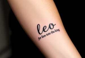 Fancy style "leo" for lion the king birth
 sign tattoo idea