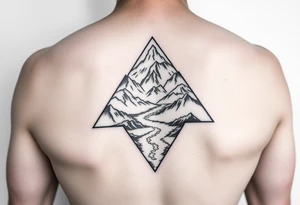 Mountains with the river running through it all inside a triangle with Humboldt at the topb Mendocino  in the left corner and Trinity in the right tattoo idea