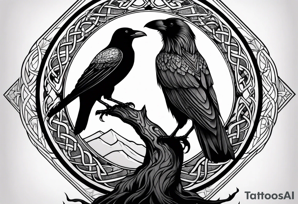 world tree with a raven and knotwork upper arm tattoo tattoo idea world tree with a raven and knotwork upper arm tattoo tattoo idea