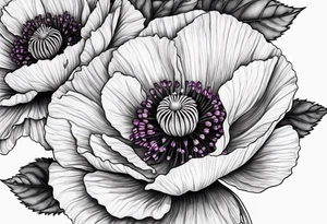 Poppy and violet tattoo idea