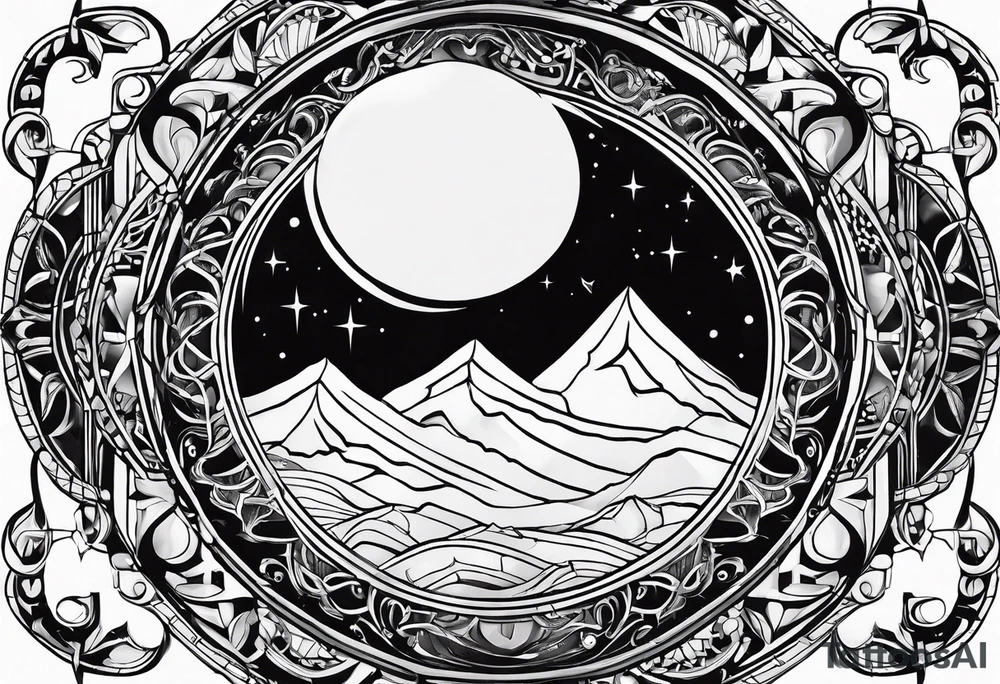 sacred moon tattoo idea