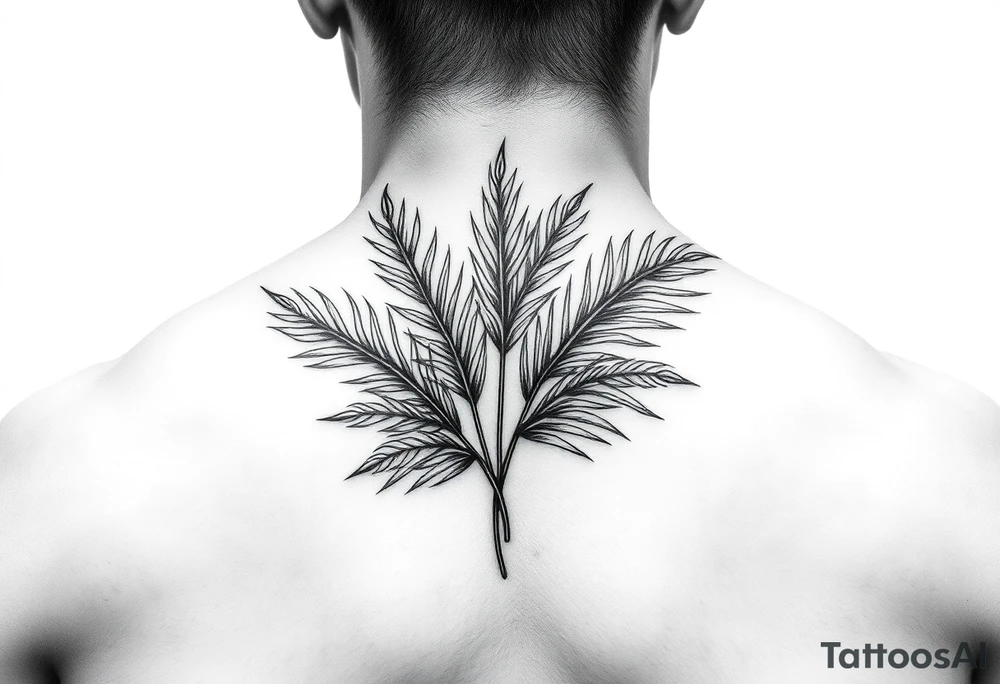 palm leaves neck tattoo tattoo idea