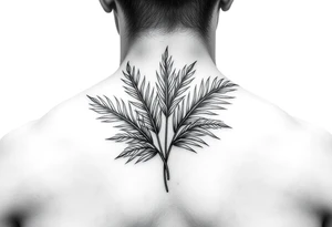 palm leaves neck tattoo tattoo idea