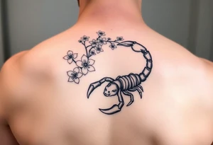 Cherry blossoms constellation scorpio and cancer tattoo idea