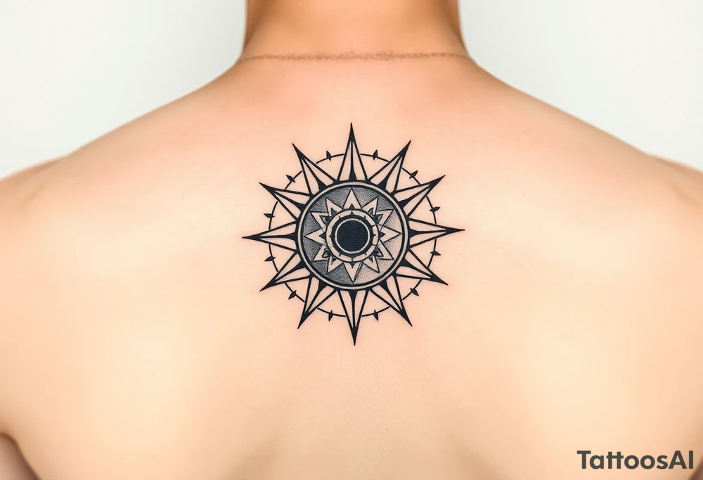 celestial sun and moon with constellation patterns tattoo idea