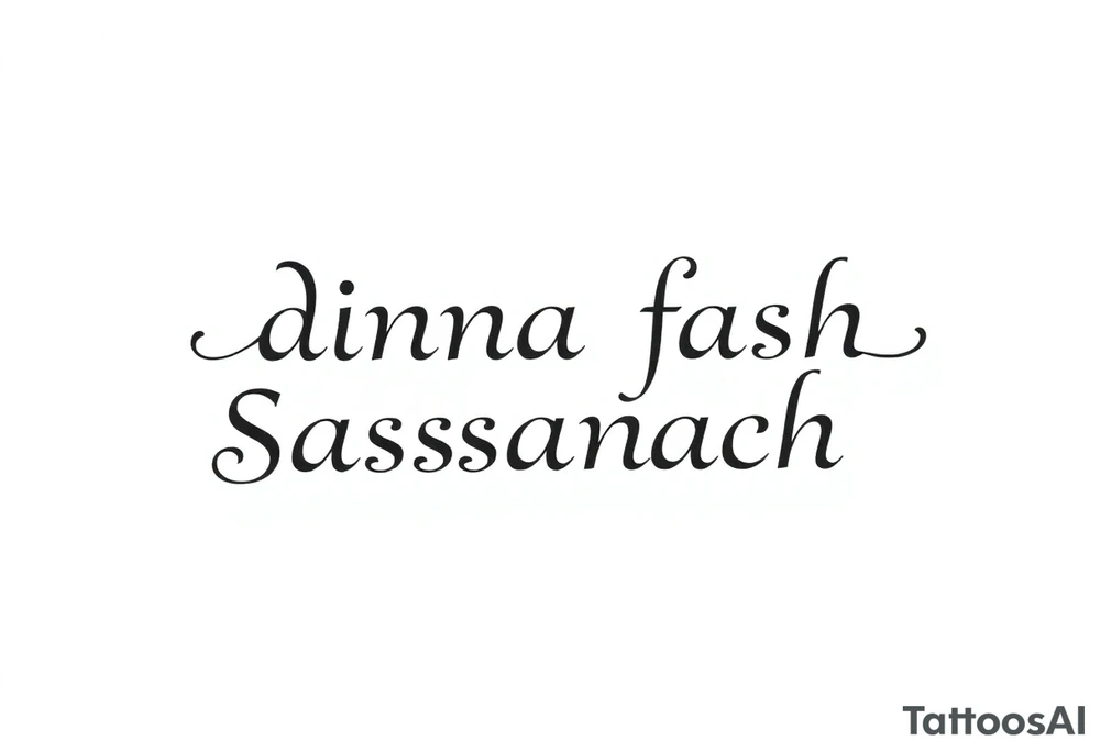 dinna fash. Sassanach. Style celtic. Minimaliste. Simple tattoo idea