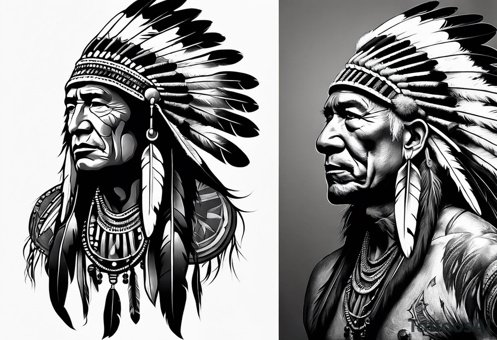 Native American war chief tattoo idea