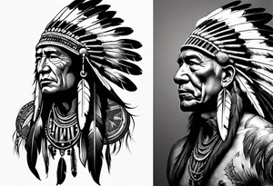 Native American war chief tattoo idea