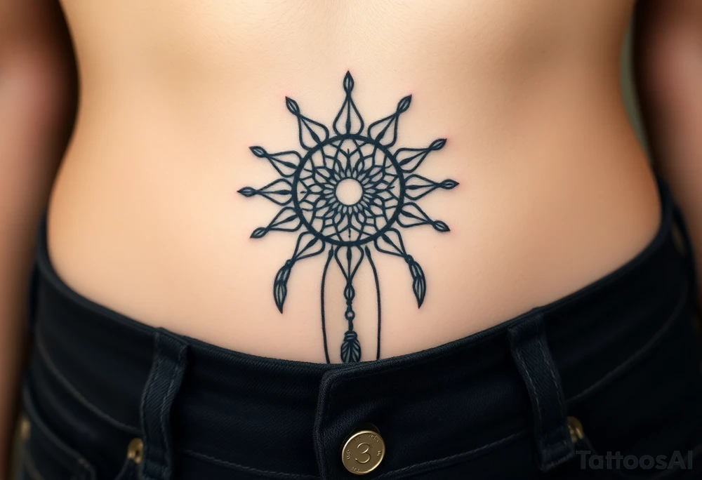 dreamcatcher sun tattoo idea