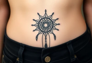 dreamcatcher sun tattoo idea