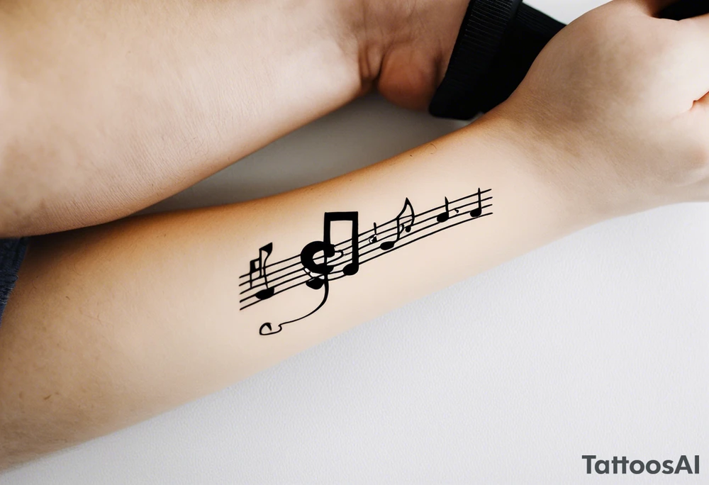 Staff music notation small tattoo on forearm tattoo idea