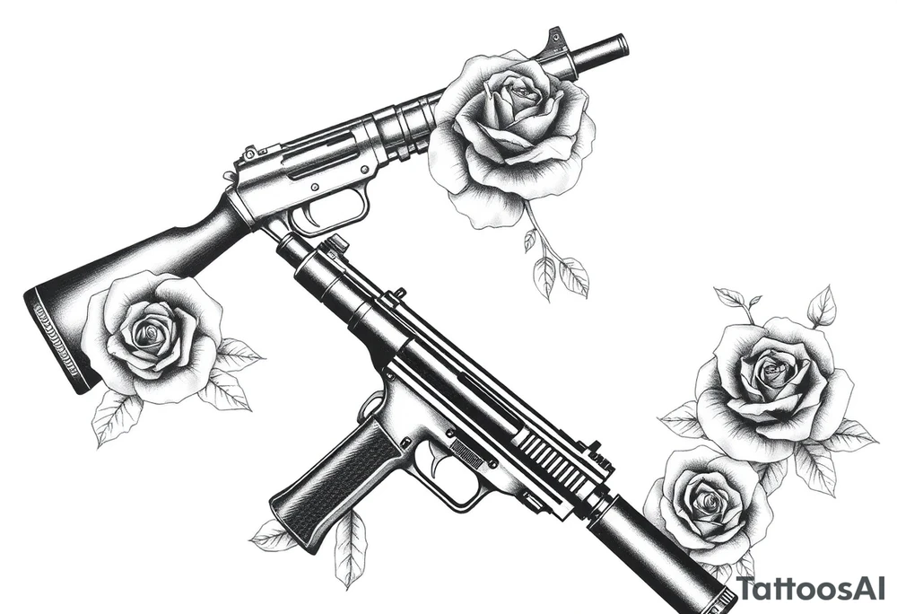 Guns, roses, survival tattoo idea