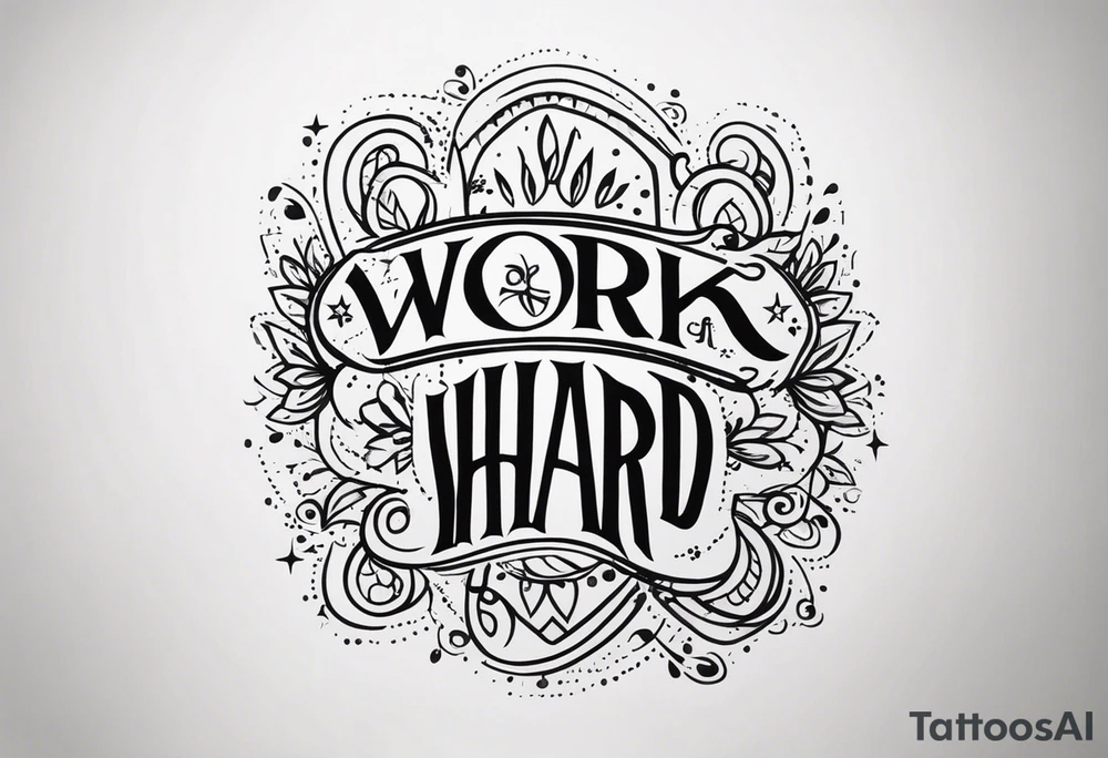 I want a tattoo containing the following two words "WORK HARD","PLAY HARD" tattoo idea