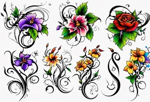 nature, flowers, vines tattoo idea