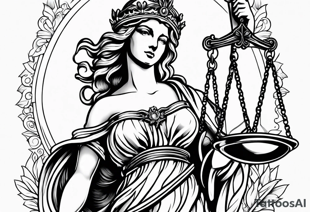 lady justice tattoo idea