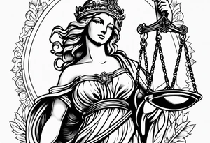 lady justice tattoo idea