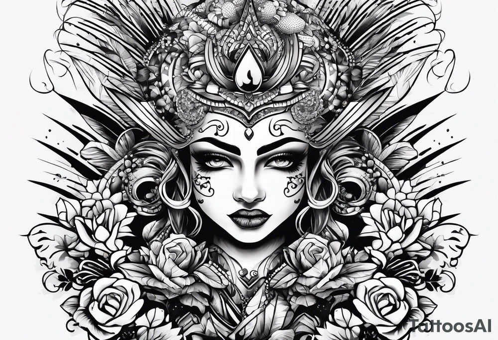 punk rock pattern tattoo idea