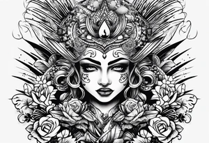 punk rock pattern tattoo idea