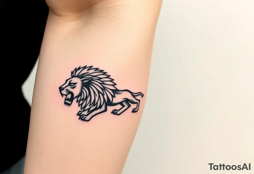 Lion with wgyptian element tattoo idea
