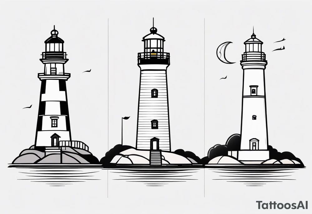 lighthouse in few lines tattoo idea