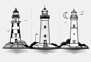 lighthouse in few lines tattoo idea